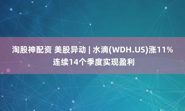 淘股神配资 美股异动 | 水滴(WDH.US)涨11% 连续14个季度实现盈利